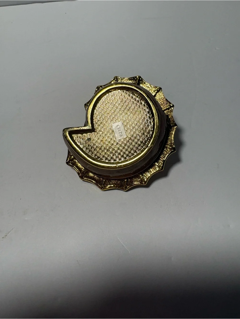 Gold-Tone Layered Starburst Trinket box with Clear Rhinestones